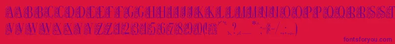 Remesloc Font – Purple Fonts on Red Background