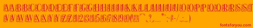 Remesloc Font – Red Fonts on Orange Background