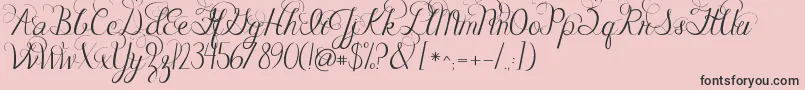 フォントJandacelebrationscript – ピンクの背景に黒い文字
