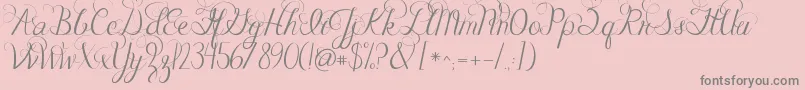 フォントJandacelebrationscript – ピンクの背景に灰色の文字