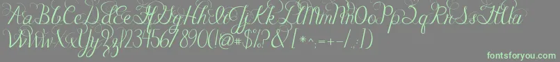 Jandacelebrationscript-fontti – vihreät fontit harmaalla taustalla