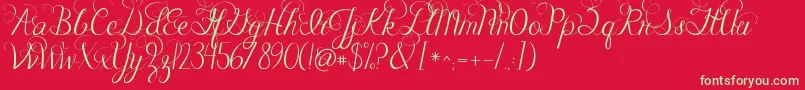 Шрифт Jandacelebrationscript – зелёные шрифты на красном фоне