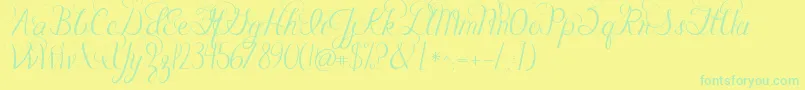 Police Jandacelebrationscript – polices vertes sur fond jaune