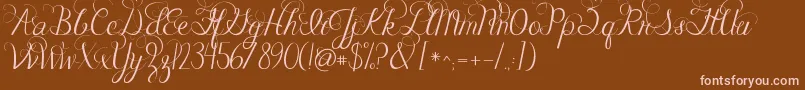Шрифт Jandacelebrationscript – розовые шрифты на коричневом фоне