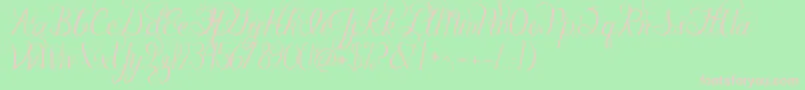 Fonte Jandacelebrationscript – fontes rosa em um fundo verde