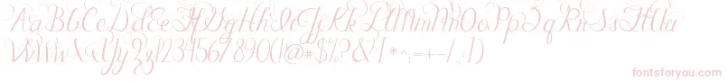 フォントJandacelebrationscript – 白い背景にピンクのフォント