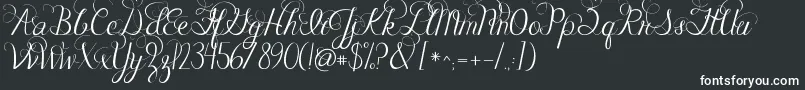 Шрифт Jandacelebrationscript – белые шрифты на чёрном фоне