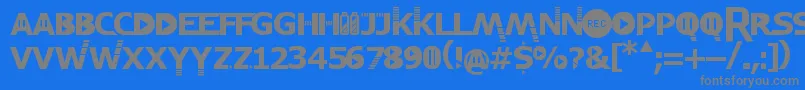 Ridiculousness Font – Gray Fonts on Blue Background