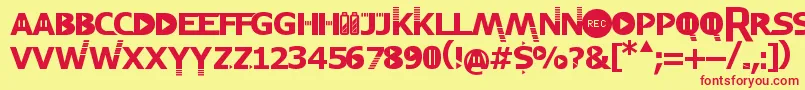 Ridiculousness Font – Red Fonts on Yellow Background