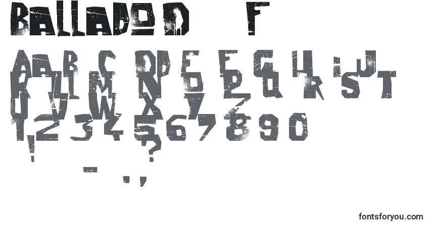 A fonte BalladOfDwightFrye – alfabeto, números, caracteres especiais