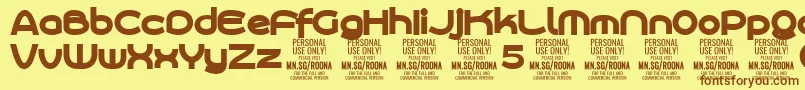 RoonasansblPersonalUse Font – Brown Fonts on Yellow Background