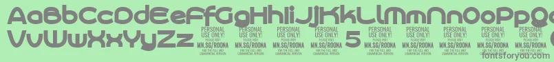 RoonasansblPersonalUse Font – Gray Fonts on Green Background