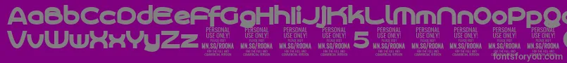 Шрифт RoonasansblPersonalUse – серые шрифты на фиолетовом фоне