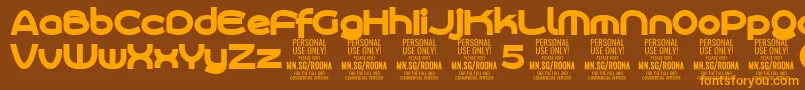 RoonasansblPersonalUse Font – Orange Fonts on Brown Background