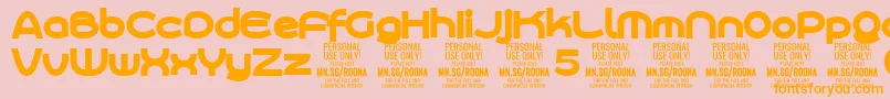 RoonasansblPersonalUse Font – Orange Fonts on Pink Background