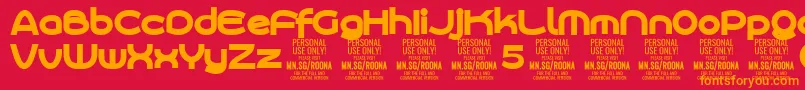 RoonasansblPersonalUse Font – Orange Fonts on Red Background