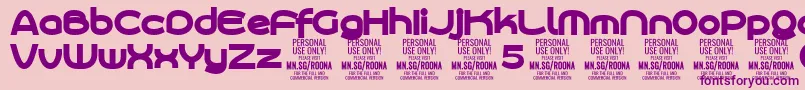 RoonasansblPersonalUse Font – Purple Fonts on Pink Background