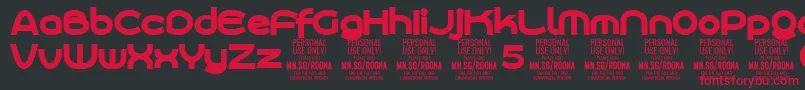 RoonasansblPersonalUse Font – Red Fonts on Black Background