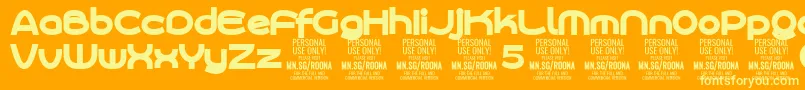 RoonasansblPersonalUse Font – Yellow Fonts on Orange Background