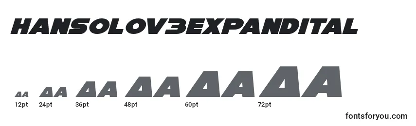 Размеры шрифта Hansolov3expandital