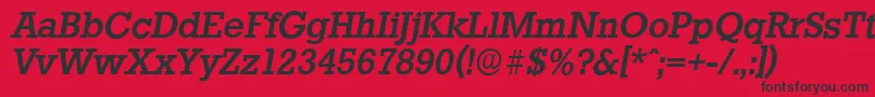 StaffordserialMediumItalic Font – Black Fonts on Red Background