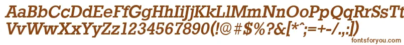 StaffordserialMediumItalic-Schriftart – Braune Schriften auf weißem Hintergrund