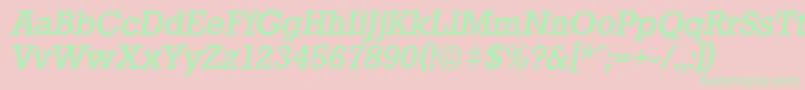 StaffordserialMediumItalic Font – Green Fonts on Pink Background