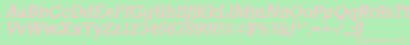 StaffordserialMediumItalic Font – Pink Fonts on Green Background