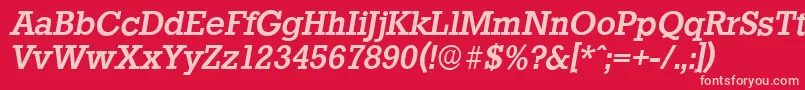 Шрифт StaffordserialMediumItalic – розовые шрифты на красном фоне