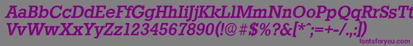 フォントStaffordserialMediumItalic – 紫色のフォント、灰色の背景