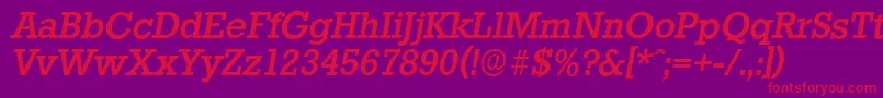 StaffordserialMediumItalic Font – Red Fonts on Purple Background