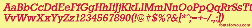 StaffordserialMediumItalic Font – Red Fonts on Yellow Background