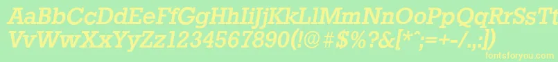 StaffordserialMediumItalic Font – Yellow Fonts on Green Background