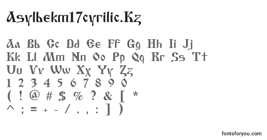 Czcionka Asylbekm17cyrilic.Kz – alfabet, cyfry, specjalne znaki