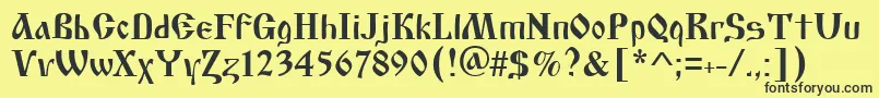 Asylbekm17cyrilic.Kz Font – Black Fonts on Yellow Background