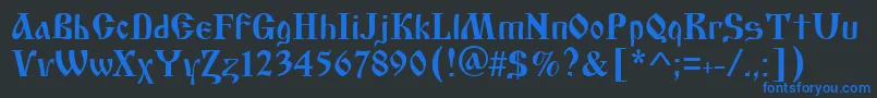 Asylbekm17cyrilic.Kz Font – Blue Fonts on Black Background