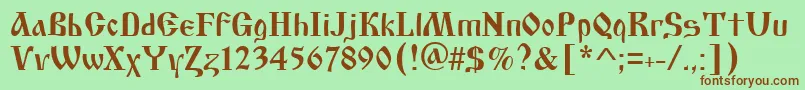 Asylbekm17cyrilic.Kz Font – Brown Fonts on Green Background