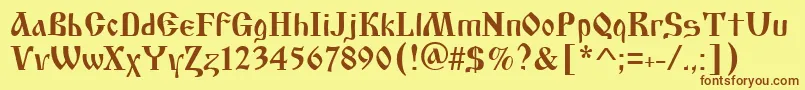 Шрифт Asylbekm17cyrilic.Kz – коричневые шрифты на жёлтом фоне