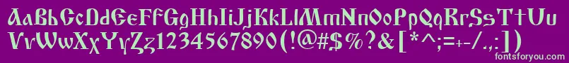 Asylbekm17cyrilic.Kz Font – Green Fonts on Purple Background