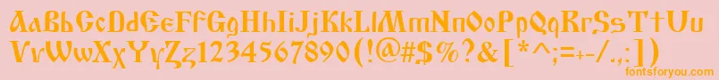 Asylbekm17cyrilic.Kz Font – Orange Fonts on Pink Background