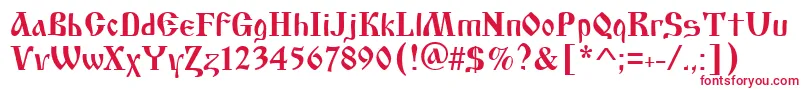 フォントAsylbekm17cyrilic.Kz – 白い背景に赤い文字