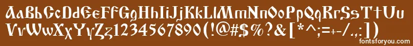 フォントAsylbekm17cyrilic.Kz – 茶色の背景に白い文字