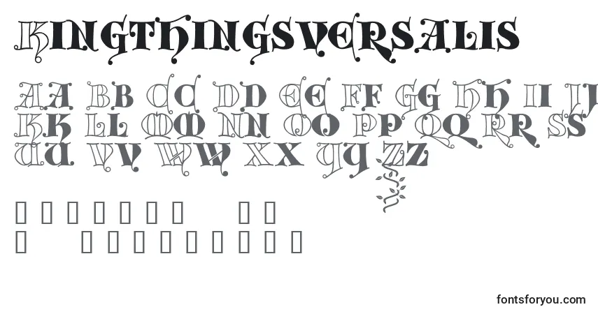 A fonte Kingthingsversalis – alfabeto, números, caracteres especiais