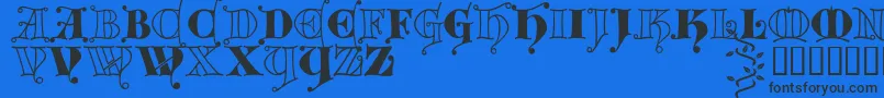 fuente Kingthingsversalis – Fuentes Negras Sobre Fondo Azul