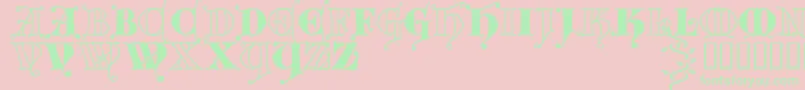Kingthingsversalis Font – Green Fonts on Pink Background