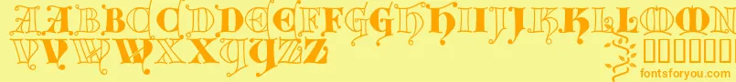 Kingthingsversalis Font – Orange Fonts on Yellow Background