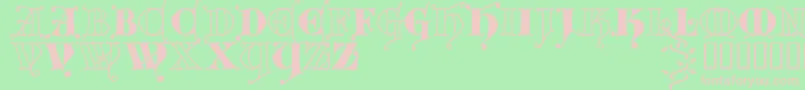 Kingthingsversalis Font – Pink Fonts on Green Background