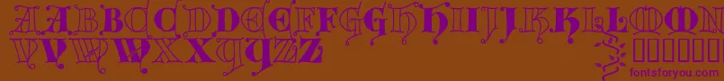Kingthingsversalis-Schriftart – Violette Schriften auf braunem Hintergrund