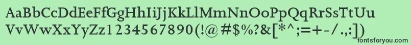 JoannaMtSemibold Font – Black Fonts on Green Background