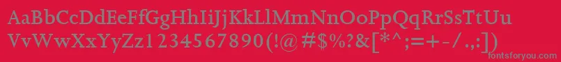 フォントJoannaMtSemibold – 赤い背景に灰色の文字